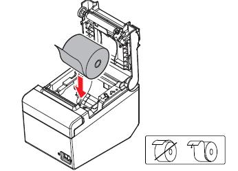 AC kabl priključujemo na DC24V (v. Slika 3 i Slika 4). Slika 4: Priključivanje napajanja 3 Korišćenje štampača 3.1 Ubacivanje papira u rolni Kako pravilno ubaciti papir: 1.