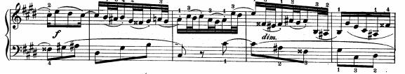 U kratkim kadencama između teme i odgovora ovaj put i gornji glas ima sitniji ritamski pokret (46. i 50.
