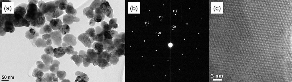 (a) prikazana je pojedinačna čestica uzorka ZnO-11 snimljena transmisionom elektronskom mikroskopijom.