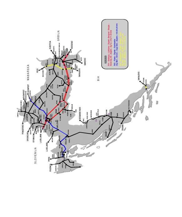 3.2. Željeznički promet U skladu s Odlukom o razvrstavanju željezničkih pruga (NN 3/2014), željezničke pruge dijelovi su Koridora RH1 i Koridora RH3 kako slijedi: - Koridor RH3: DG- Beli Manastir -