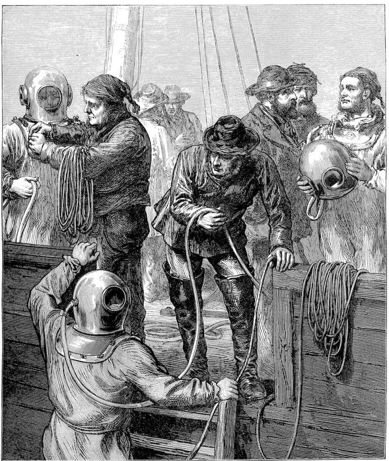 Oprema za ronjenje koja se danas koristi počela se razvijati u 19. stoljeću, iako je još oko 1530. korišteno je prvo ronilačko zvono. Krajem 17.