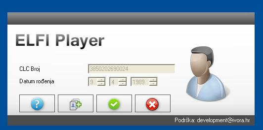 Poglavlje 3: Ponovno pokretanje ELFI Playera i dodavanje dodatnih obrazovnih smjerova Kada drugi put pokrenete ELFI Player ekran za prijavu će biti malo izmijenjen.