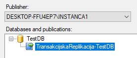 Ukoliko se pretplata kreira iz instance pretplatnika, prvo će biti potrebno prijaviti se u instancu izdavača te odabrati željenu publikaciju.