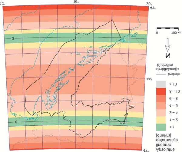 Tutiæ, D.: Konformne projekcije za Hrvatsku s najmanjim, Geod. list 2010, 3, 157 173 167 Raspored i velièina deformacija u toj varijanti prikazani su na slici 6.