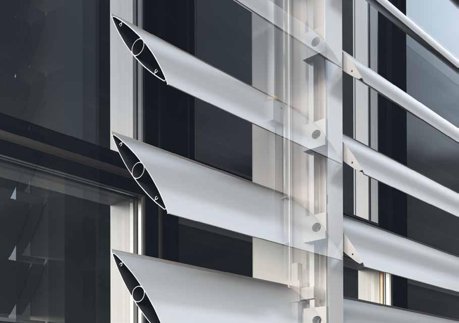 Louvers in various widths, fixed or rotating, composite or unified, for horizontal or vertical placement. Compatible with all curtain wall systems of ALUMIL.