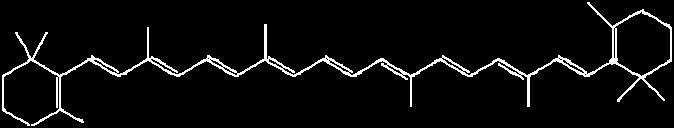 Dva najčešća karotenoida, koji su međuprodukti u sintezi vitamina A, jesu likopen i β-karoten. ba spoja imaju ugljikovodonične skelete koji se sastoje od osam izoprenskih jedinica.