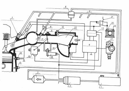 5. Regulator tlaka goriva 6. Procesor 7. Ventil za ubrizgavanje goriva 8. Elektromagnetski ventil za ubrizgavanje goriva kod pokretanja hladnog motora 9.
