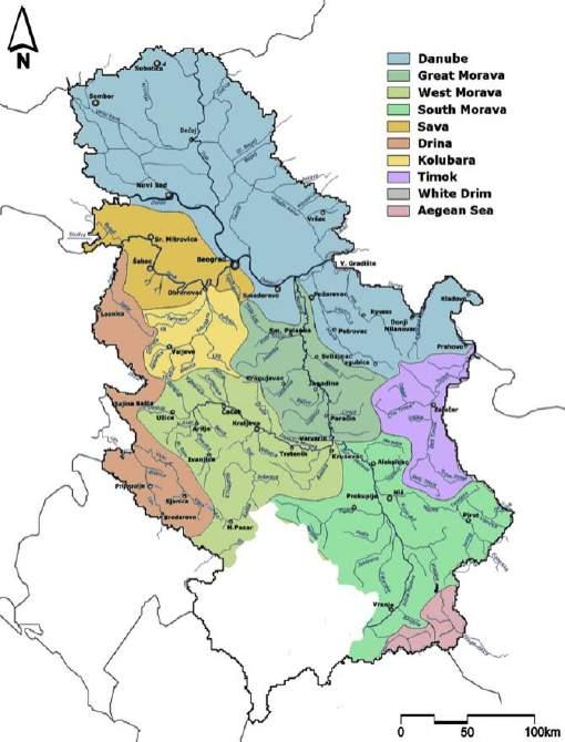 Stanje vodnih resursa u JIE Hidrografski, zemlje/teritorije JIE pripadaju trima razlličitim slivnim područjima.