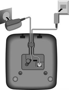 Трећи корak: повезивање базе Први кораци Прво повежите телеfонски прикључак 2 и утакните каблове у жлебове за кабел.