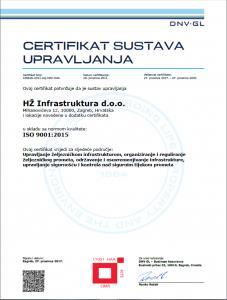 Slika 1. Certifikat HŽ Infrastrukture Izvor:http://www.hzinfra.