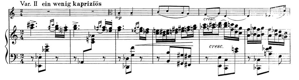 Zamišljena je kao kontrapunkcijsko preklapanje klavira i viole. Slika 3.4. I.