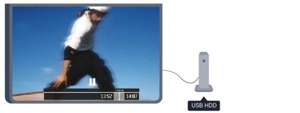 Gledanje programa možete nastaviti kasnije. Ako povežete USB čvrsti disk, možete da snimate i digitalni televizijski program.