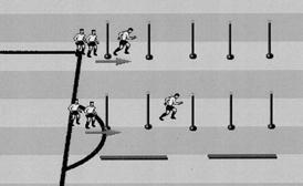 Slika se odnosi na vježbe 4A, 4B i 4C Opis vježbe 5A: igrač u punom sprintu trči između stalaka. Kada dođe do poslednjeg, mjenja smjer za 180º i u punom trku se vraća na početak.