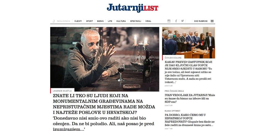 godine. Jutarnji.hr svojevrsna je online inačica i produžetak Jutarnjeg lista (trenutno u vlasništvu koncerna Hanza media) koja svakodnevno objavljuje raznovrstan sadržaj.