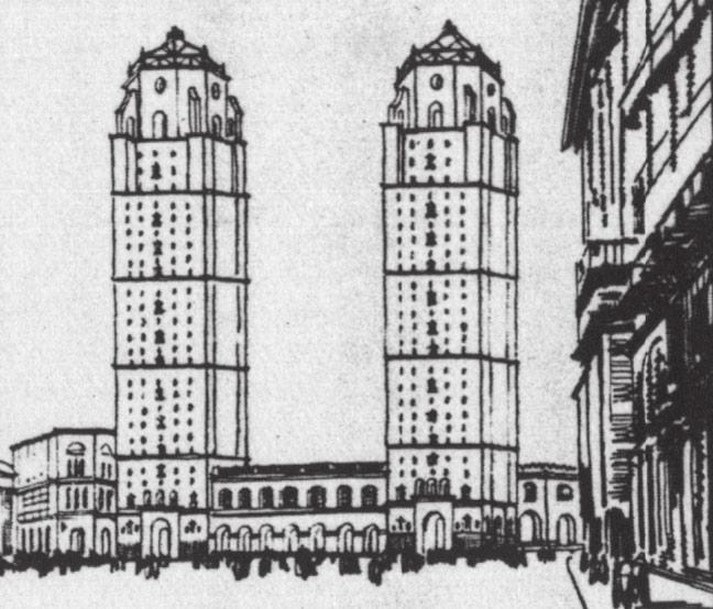 3. Rossi, Petrucci: Nagraappleeni natjeëajni projekt Regulatornog plana Grosseta, 1928. godina Fig. 3 Rossi, Petrucci: Prize-winning project for the Grosseto Regulation Plan, 1928 Sl. 4.