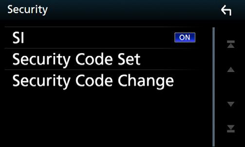 Svakim dodirom na [SI] funkcija se aktivira ([ON]) ili deaktivira ([OFF]). hhprikazuje se zaslon zaštite. 4 Dodirnite [Security Code Set] na zaslonu Sigurnost.
