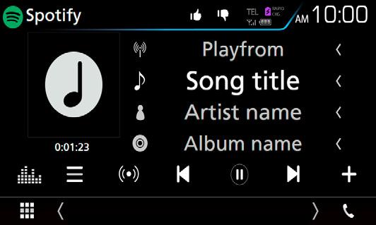 Aplikacije Android Auto /Apple CarPlay Rad sa Spotify Kontroliranjem aplikacije instalirane na iphone ili Android na ovoj jedinici možete slušati Spotify.