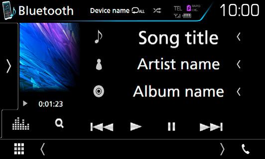 7) ÑÑOsnove rada funkcije Bluetooth 5 Upravljački zaslon 4 2 4 Dodirnite [SET]. ÑÑPromijenite ime uređaja Dodirnite [Device Name] na zaslonu Bluetooth POSTAVKE.