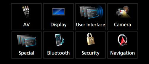 Upravljanje funkcijom Bluetooth Postavljanje sustava Hands- Free Možete obaviti različita postavljanja u funkciji slobodne ruke. Pritisnite tipku [MENU]. hhpojavljuje se skočni izbornik.