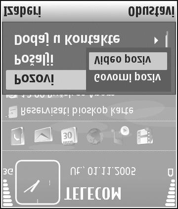 1 Da biste zapoèeli video poziv, unesite broj telefona u pasivnom re¾imu, ili izaberite Kontakti, pa zatim izaberite neki kontakt. 2 Izaberite Opcije > Pozovi > Video poziv.