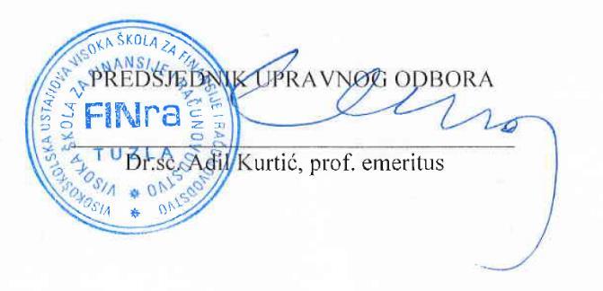 XIII ZAVRŠNE ODREDBE Član 51. (1) Tumačenje odredaba ovog Pravilnika daje Upravni odbor Visoke škole FINra.