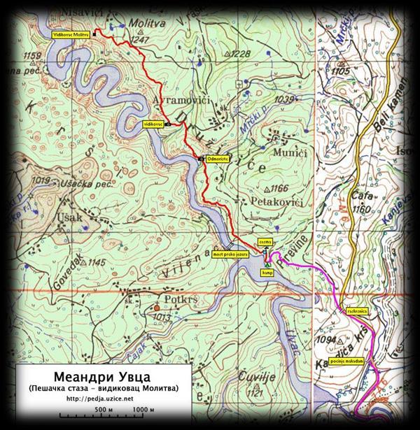 Речни токови на планини Златар На самом помену Златара и реке Увац, најважнијег хидрографског тока, главна помисао остаје на слици композитне речне долине, са укљештеним речним меандрима, којом се