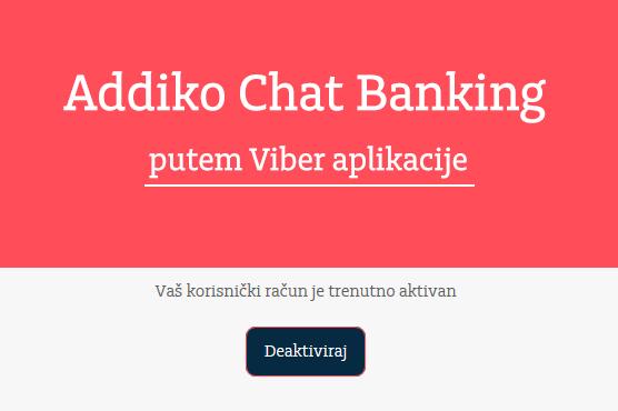 Deaktivacija putem aplikacije Addiko Chat Bankinga Uđite u svoju aplikaciju za