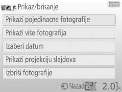 Indikator baterije (0 18) Broj preostalih ekspozicija (0 16) Režim fotografisanja: