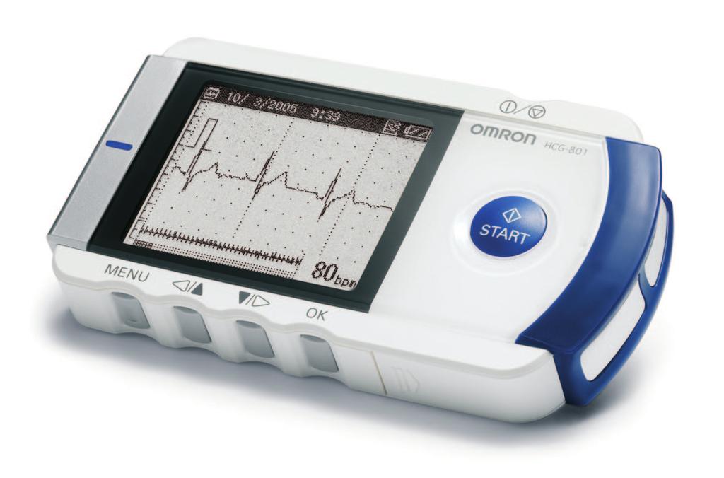 ELEKTROKARDIOGRAF (EKG) HCG-801 Prenosivi jednokanalni EKG uređaj Snimanje EKG zapisa u trajanju od 30 sekundi Memoriše EKG zapise srčanog ritma, frekvence (puls) i izgled EKG talasa