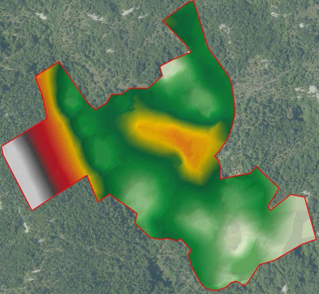 Prikaz nadmorskih visine unutar obuhvata plana (izvor: Krajobrazna osnova, 2018. god.