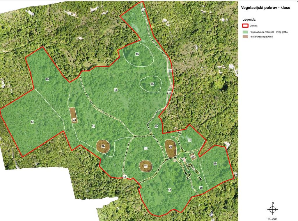 Vegetacijski pokrov - klase unutar obuhvata plana (izvor: Krajobrazna osnova, 2018. god.