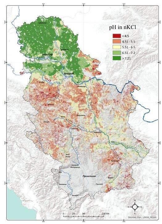 Salinitet i sadržaj Na u zemljištu - Nema dostupnih analitičkih podataka - Izdvojiće se Solončaci i Solonjeci, a u nekim slučajevima i jedinice nižih nivoa, kao što su fiziološki podtipovi