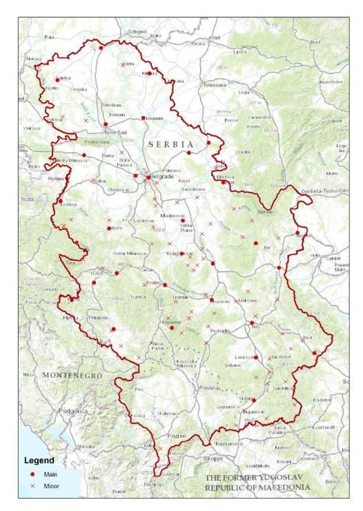 Postoji 90-100 operativnih stanica u zavisnosti od godine (94 operativne stanice 2014. godine) Status podataka o klimi Meteorološki podaci su dostupni za period 1949-2014 (Podaci za period 1986-1989.