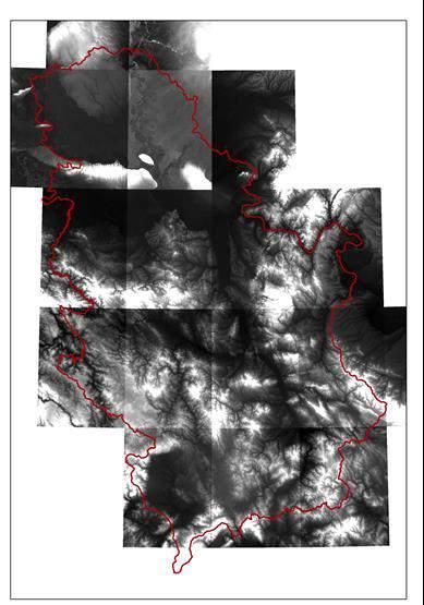 Digitalni model terena Digitalni model elevacije (DEM), može se dobiti u željenoj rezoluciji i preciznosti (2 metra u ravnicama i 6-7 metara u visoravnima) od Vojnogeografskog instituta (VGI).