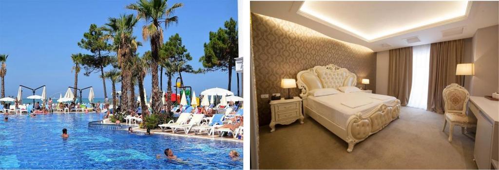 HOTEL SANDY BEACH RESORT 4* Polupansion! POLOŽAJ: Hotel Sandy Beach nalazi se u naselju Golem, na nekoliko koraka od plaže. Drač je udaljen 17km, a Tirana 40km.