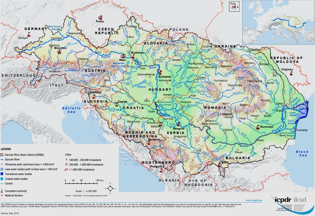 800.000 km 2 80 милиона 19 земаља Најинтернационалнији слив на планети Слив Дунава Тиса (око 160.