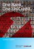 One Bank, One UniCredit Godišnje izvješće